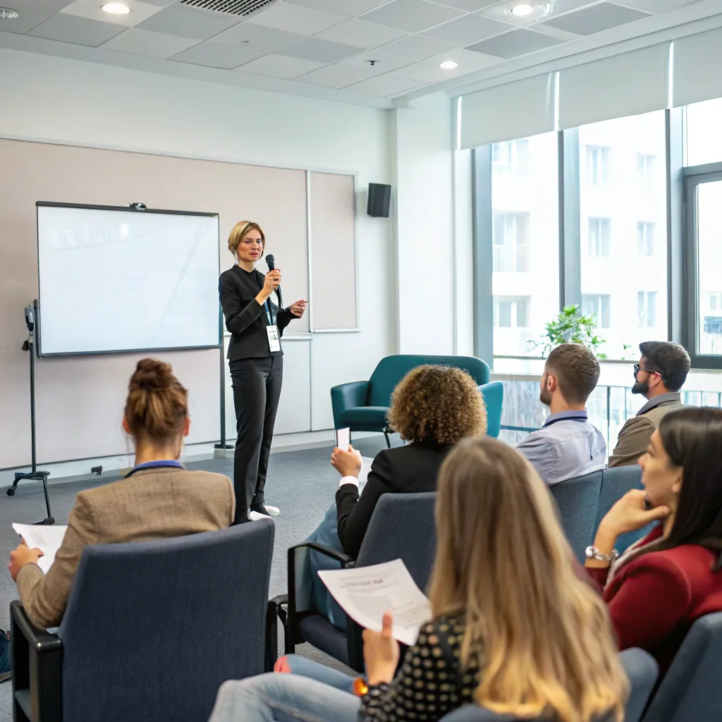 Professional public speaking course in session